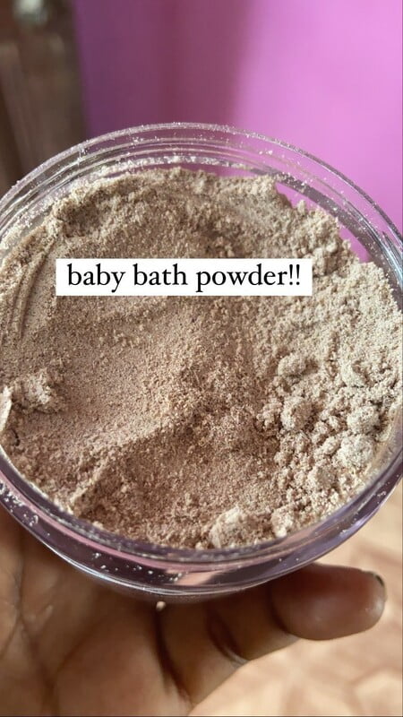 Baby bath powder